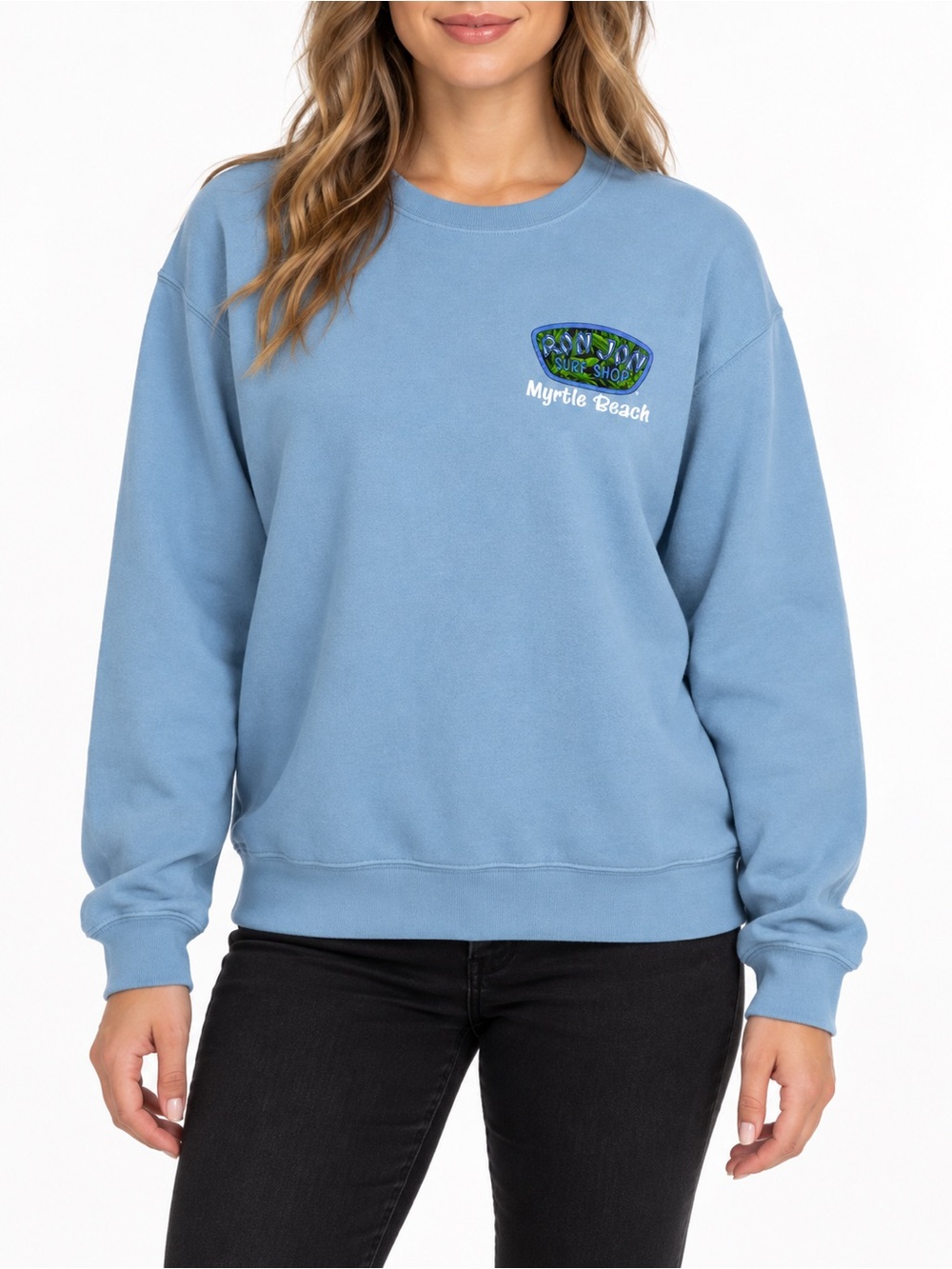 Ron Jon Surf Shop Sweatshirt Medium Blue Myrtle Beach Crewneck Pullover